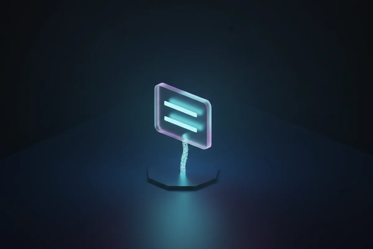 A drafted message held in the air on a thread of light, waiting.